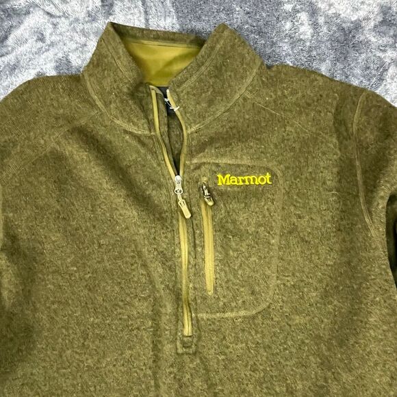 Marmot Jacket Men’s XL Green Fleece 1/4 Zip Pullover - Picture 2 of 6